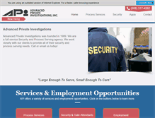 Tablet Screenshot of advancedprivateinvestigations.com